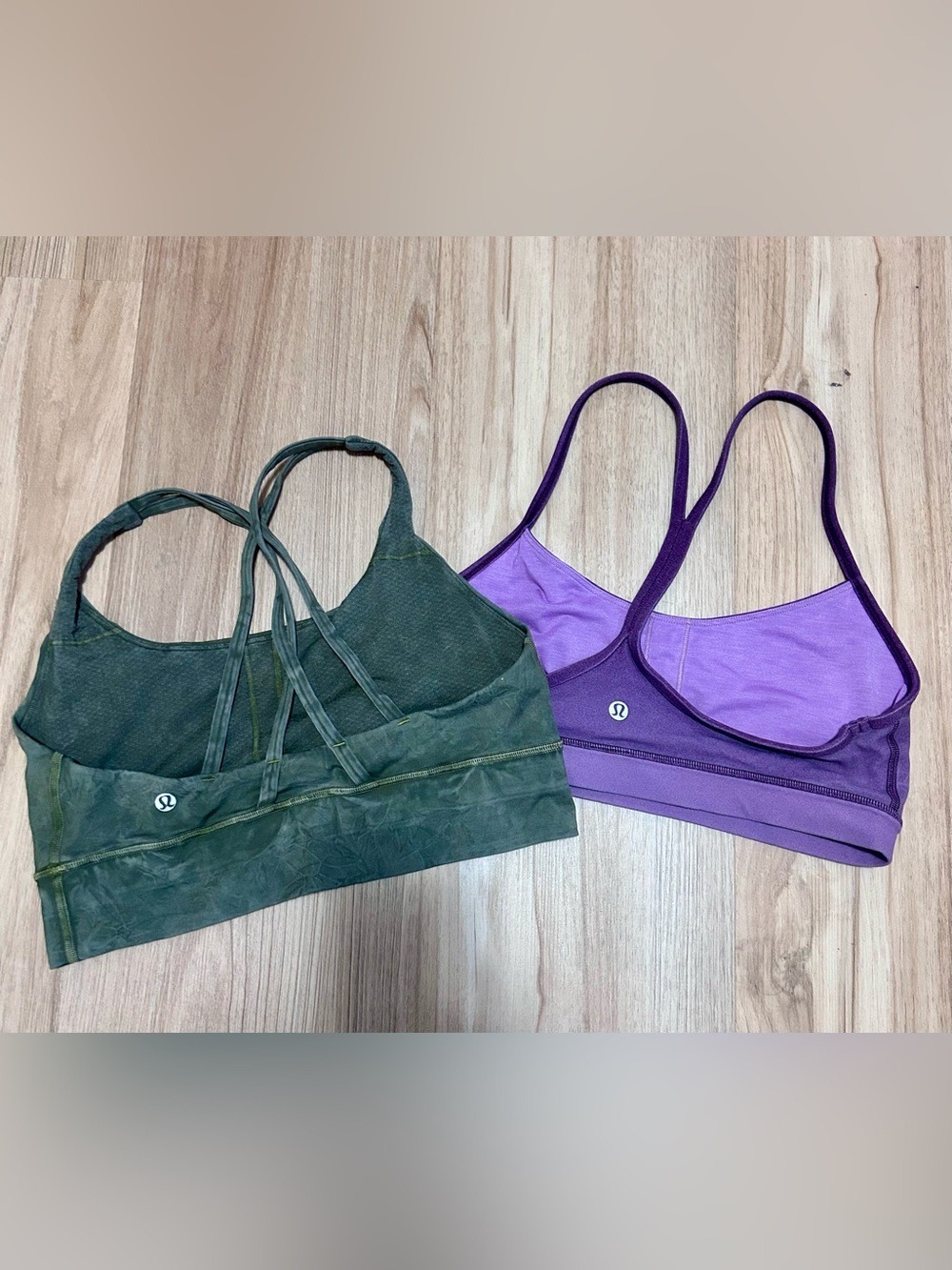 lululemon athletica Purple & Green Double Sports Bra Set - Picture 1 of 4